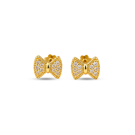 Kids Bow Diamond Stud Earrings