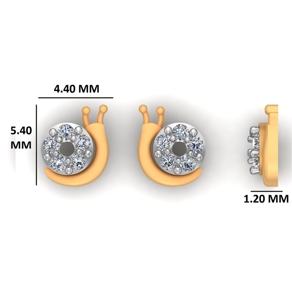 Kids Snail Diamond Stud Earrings