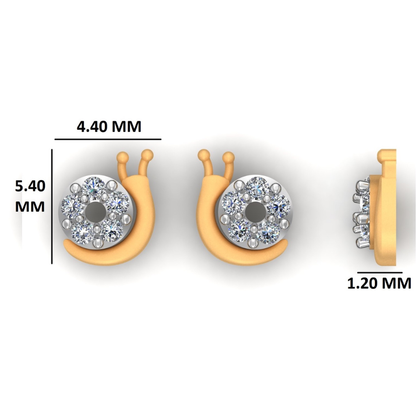 Kids Snail Diamond Stud Earrings