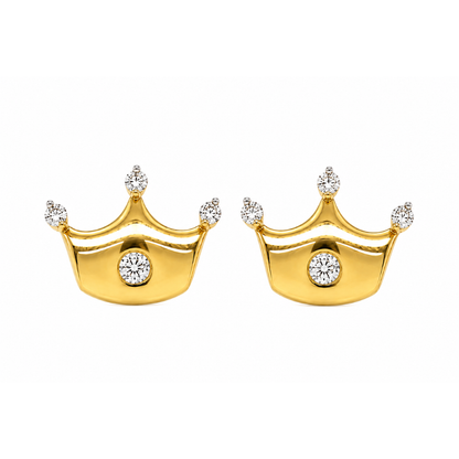 Kids Crown Diamond Stud Earrings