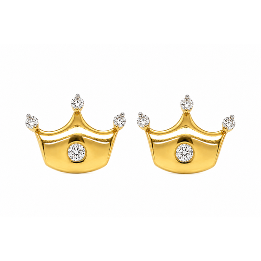 Kids Crown Diamond Stud Earrings