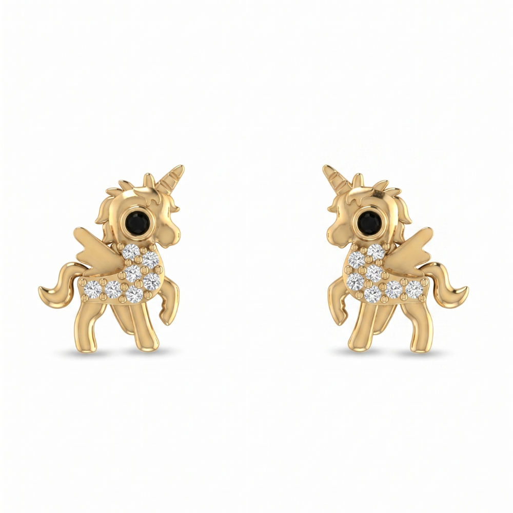 Kids Unicorn Diamond Stud Earrings