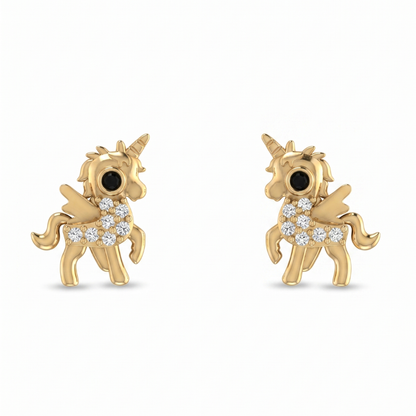 Kids Unicorn Diamond Stud Earrings