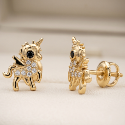 Kids Unicorn Diamond Stud Earrings