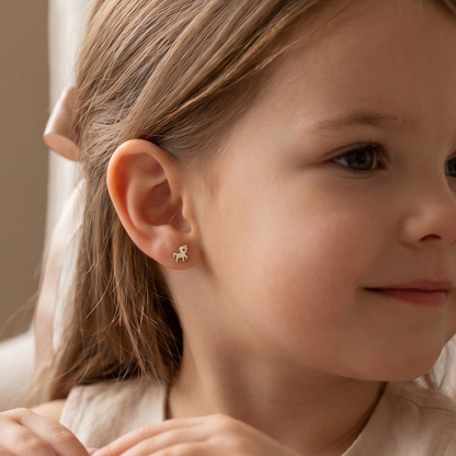 Kids Unicorn Diamond Stud Earrings