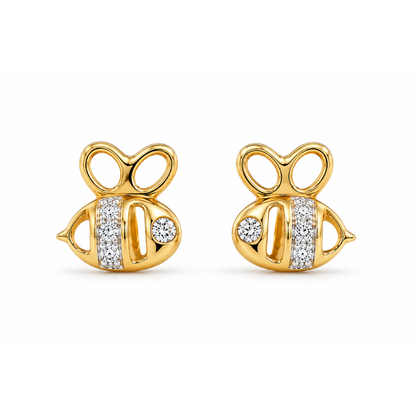 Kids Bee Diamond Stud Earrings
