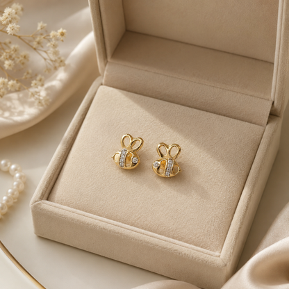Kids Bee Diamond Stud Earrings