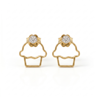 Kids Cupcake Diamond Stud Earrings