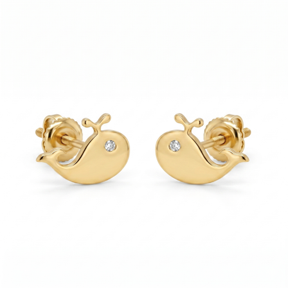 Kids Whale Diamond Stud Earrings