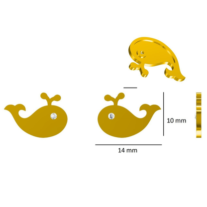 Kids Whale Diamond Stud Earrings