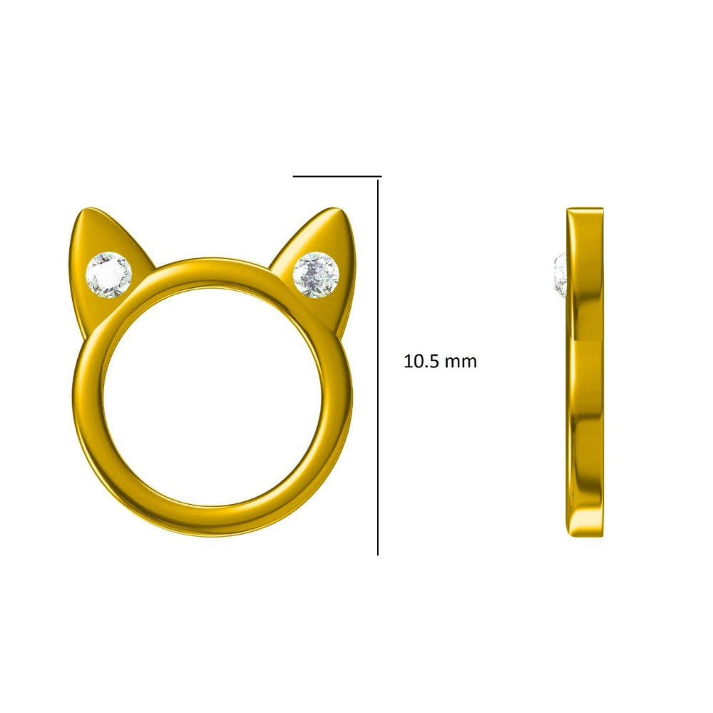 Kids Cat Ear Diamond Stud Earrings