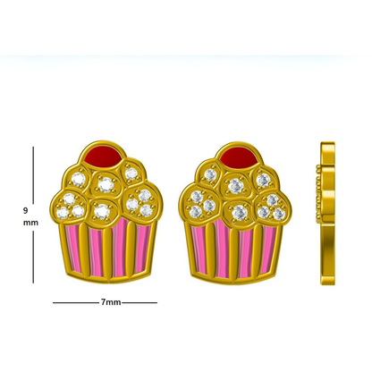 Kids Cupcake Diamond Studs