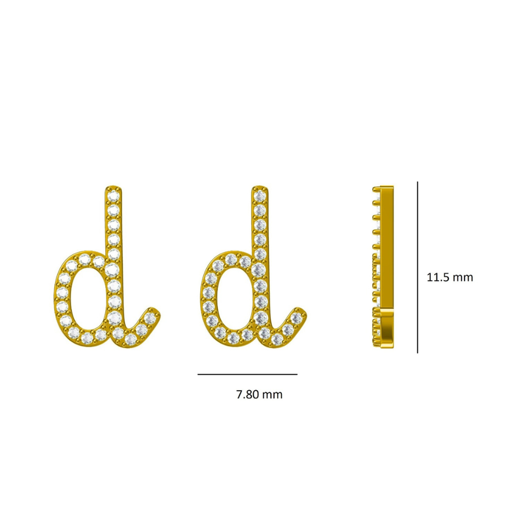 Kids D-Initial Diamond Stud Earrings