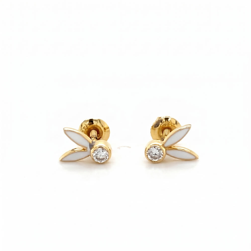 Kids Bunny Ears Diamond Stud Earrings
