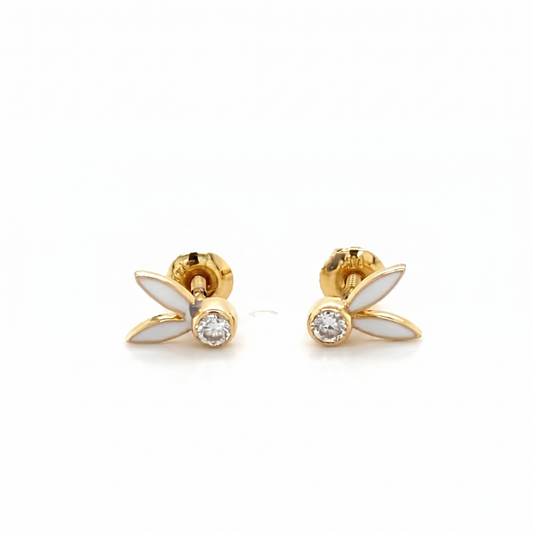 Kids Bunny Ears Diamond Stud Earrings