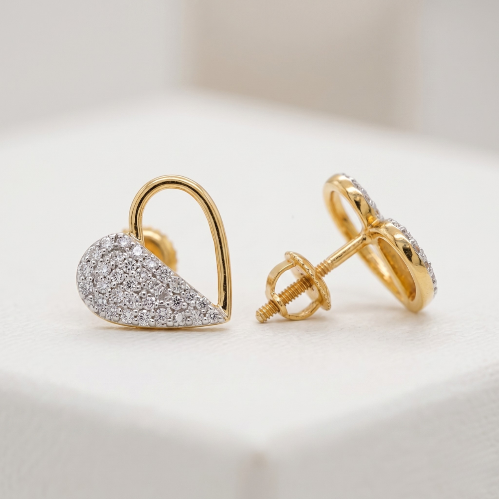 Kids Sweetheart Diamond Studs