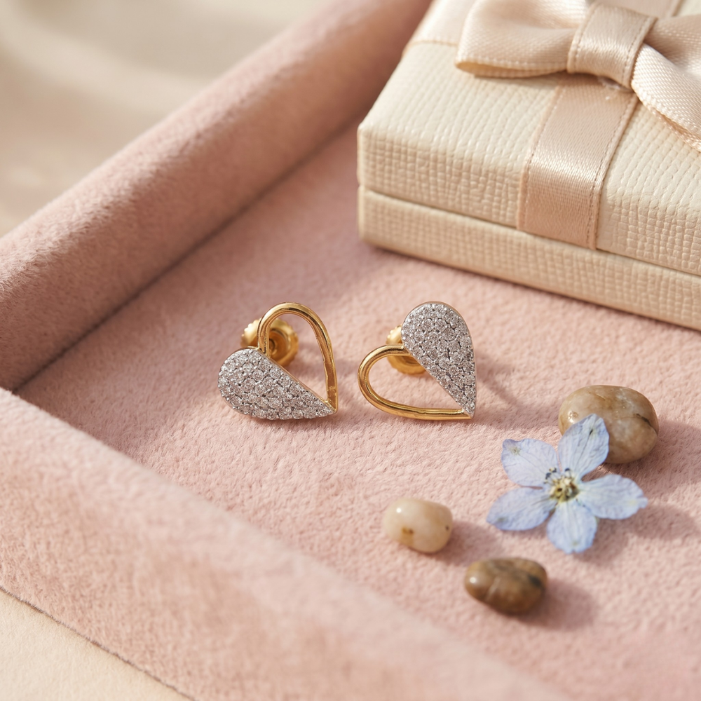 Kids Sweetheart Diamond Studs