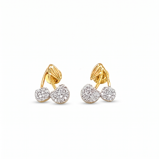 Kids Cherry Diamond Stud Earrings