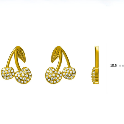 Kids Cherry Diamond Stud Earrings