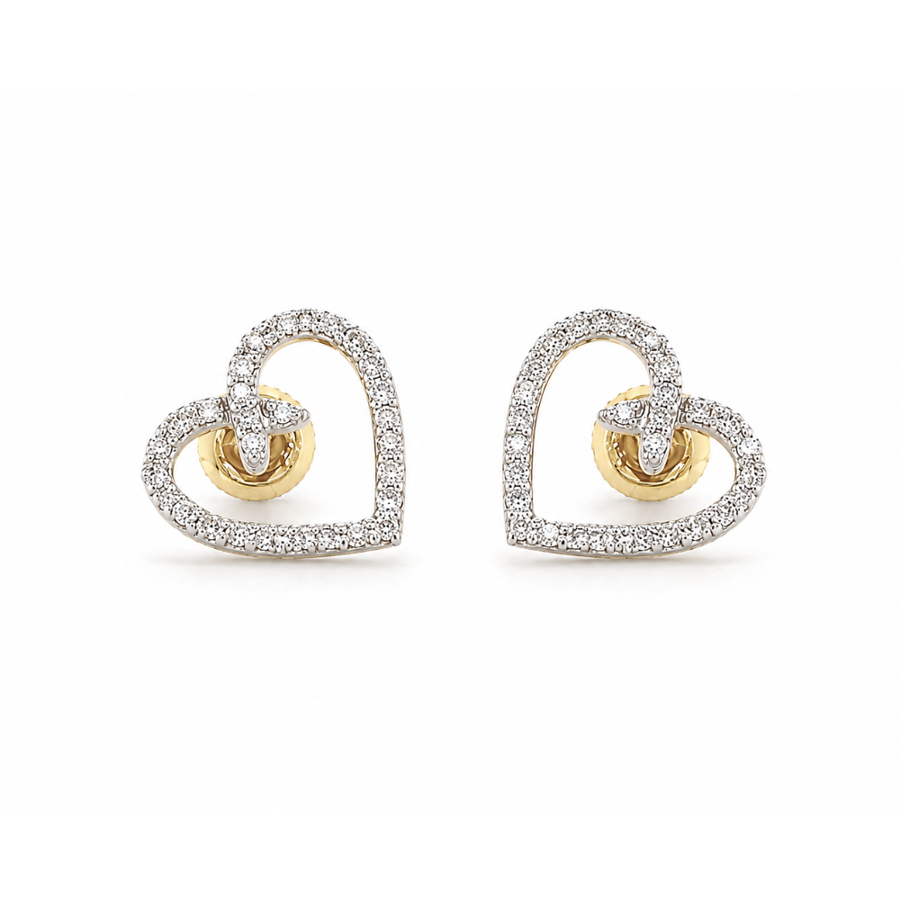 Kids Heart Design Diamond Stud Earrings