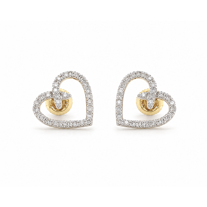 Kids Heart Design Diamond Stud Earrings