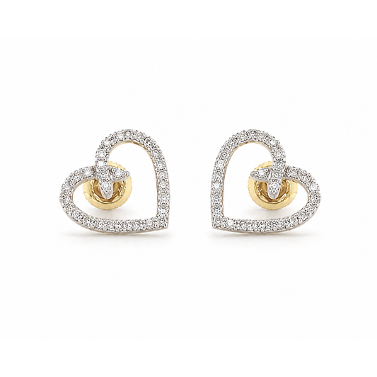 Kids Heart Design Diamond Stud Earrings