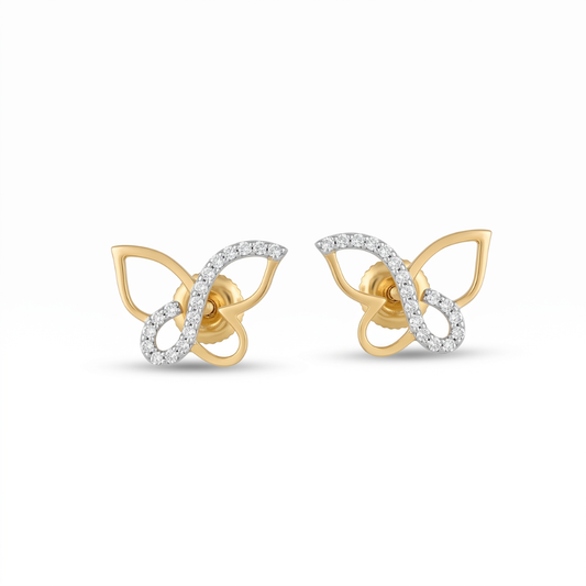 Kids Mini Butterfly Diamond Earrings