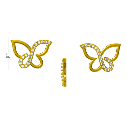 Kids Mini Butterfly Diamond Earrings