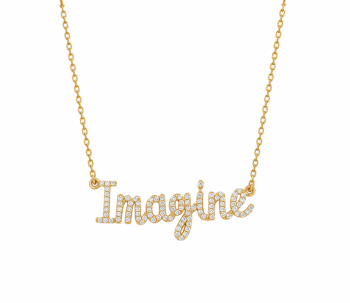 Imagine Script Diamond Necklace — SJKJP532