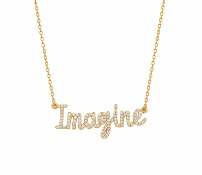 Imagine Script Diamond Necklace — SJKJP532
