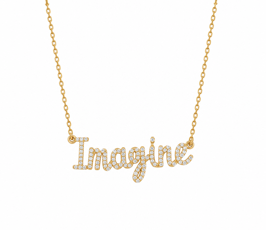 Imagine Script Diamond Necklace — SJKJP532