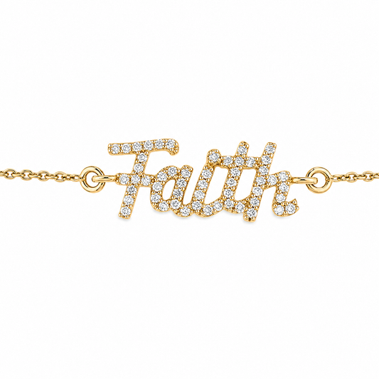 Faith Script Diamond Bracelet — SJKJP534
