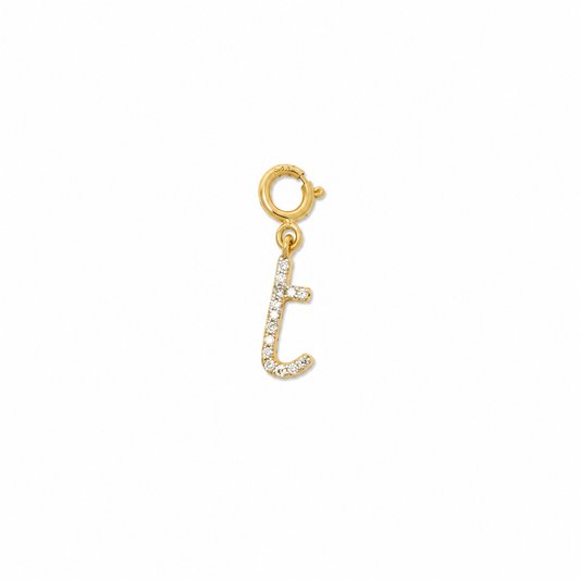 Personalised Initial Diamond Charm Pendant - SJKJP716,717,719,718,722,723