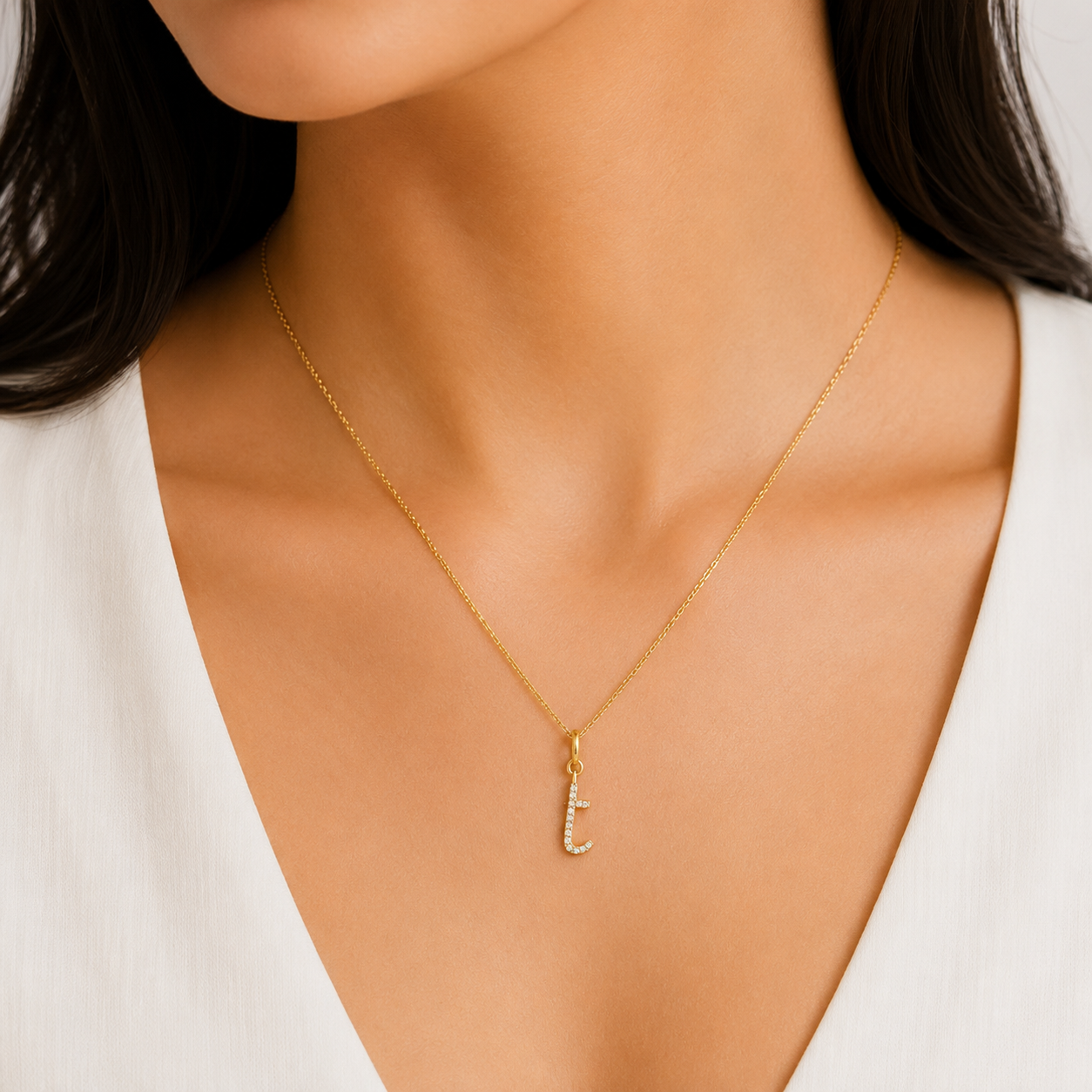 Personalised Initial Diamond Charm Pendant - SJKJP716,717,719,718,722,723