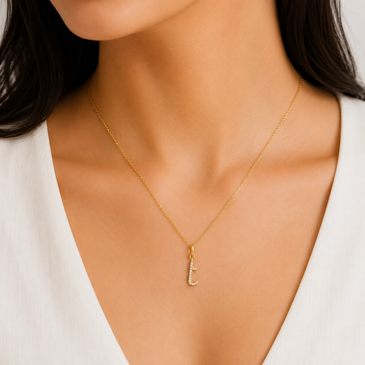 Personalised Initial Diamond Charm Pendant - SJKJP716,717,719,718,722,723