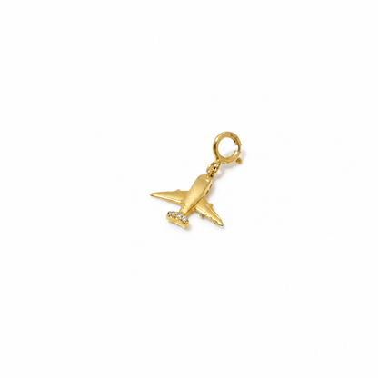 Diamond Airplane Charm Pendant — SJKJP727