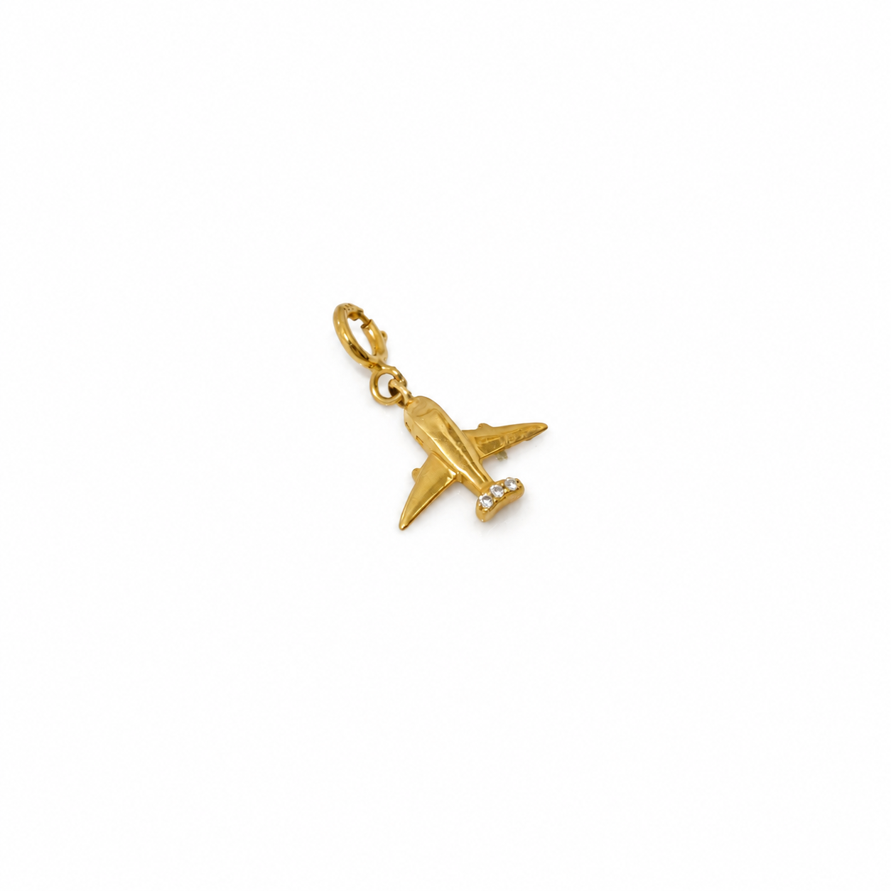 Diamond Airplane Charm Pendant — SJKJP727