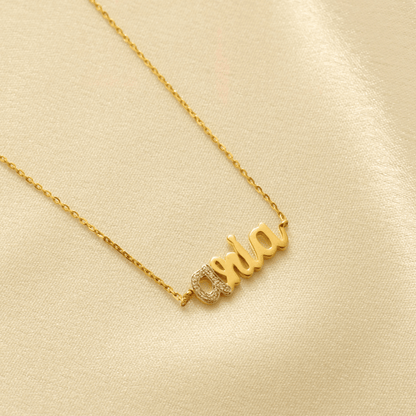 Initial Script Name Diamond Necklace — sjnbr00582