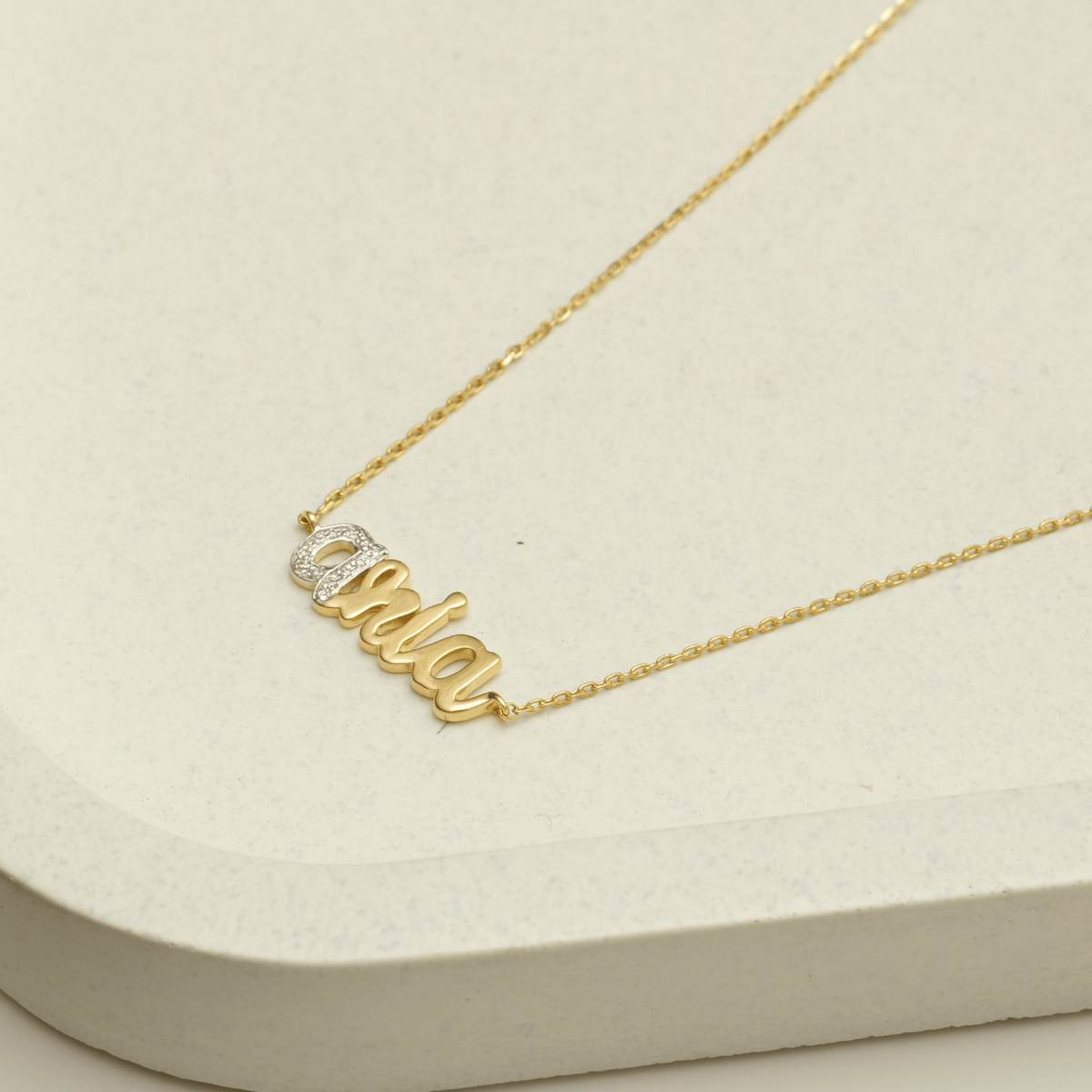 Initial Script Name Diamond Necklace — sjnbr00582