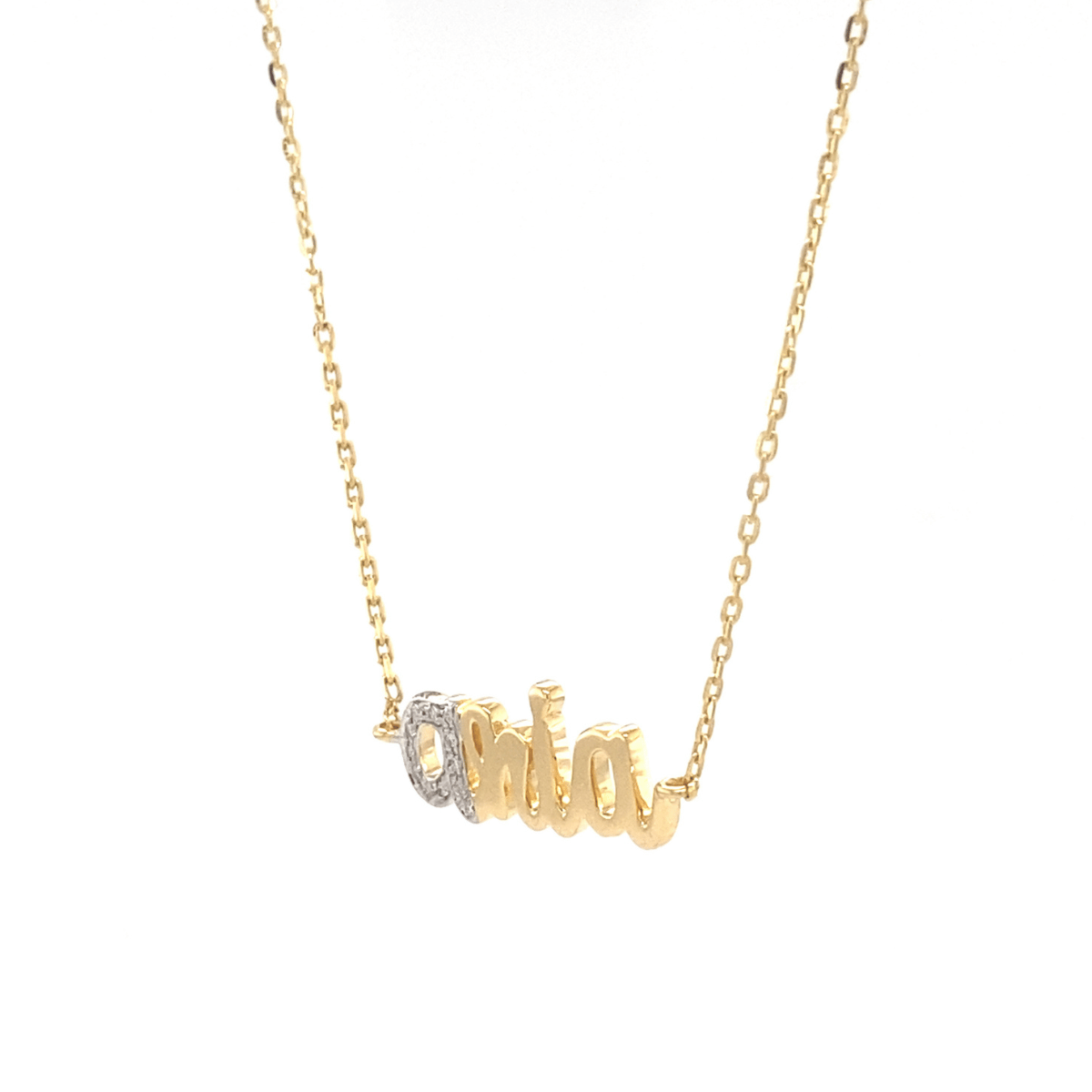 Initial Script Name Diamond Necklace — sjnbr00582