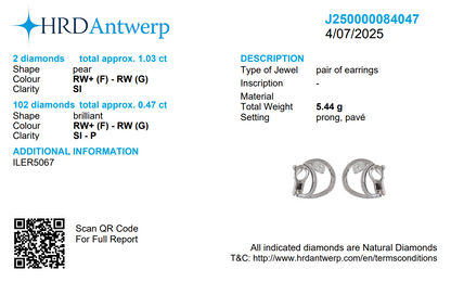 Pear Diamond Huggie Hoop Earrings