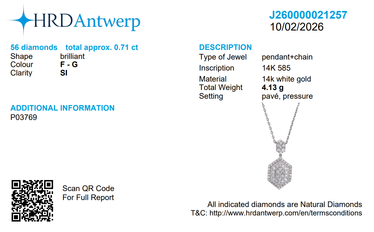 Hexagon Diamond Pendant Necklace