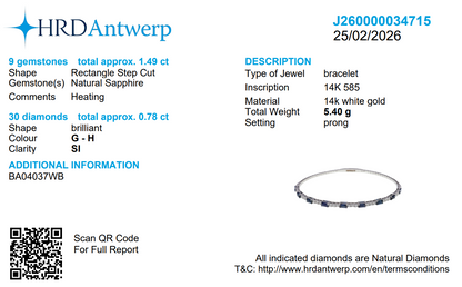 Blue Sapphire Diamond Cuff Bracelet