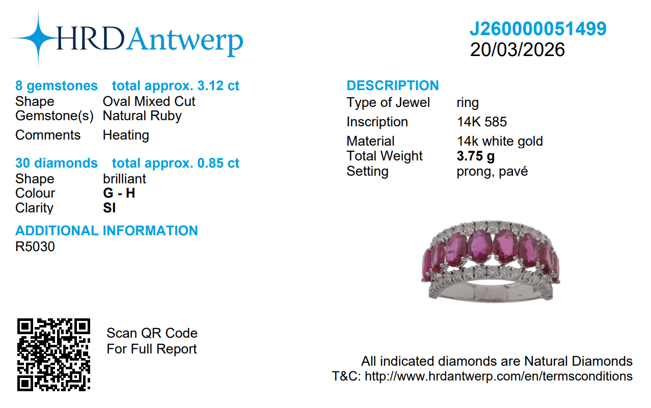 Natural Oval Ruby & Diamond Band Ring