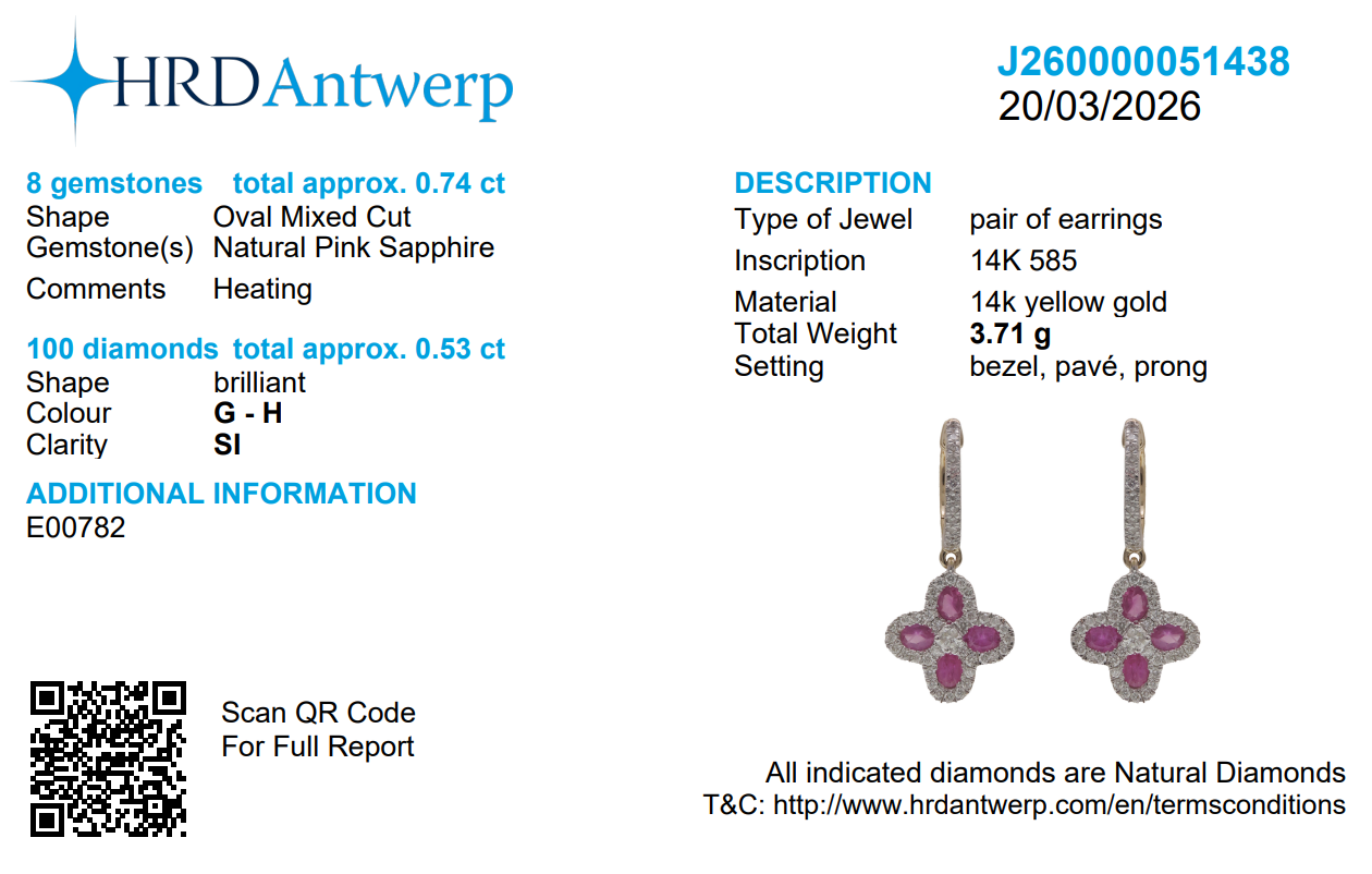 Flower Huggie Pink Sapphire & Diamond Earrings