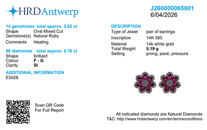 Floral Ruby Natural Diamond Studs