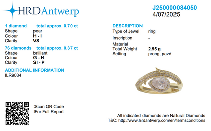 Pear Halo Natural Diamond Ring