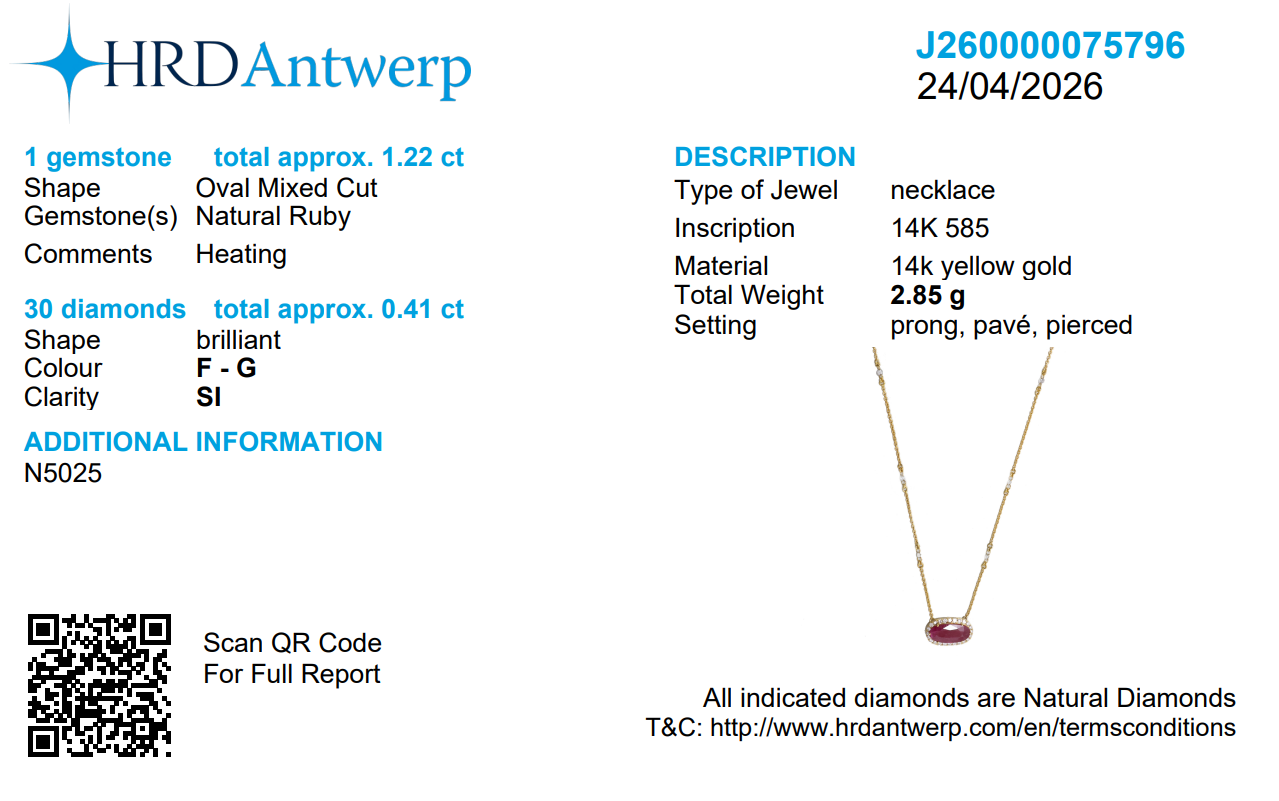 East West Ruby Diamond Halo Necklace