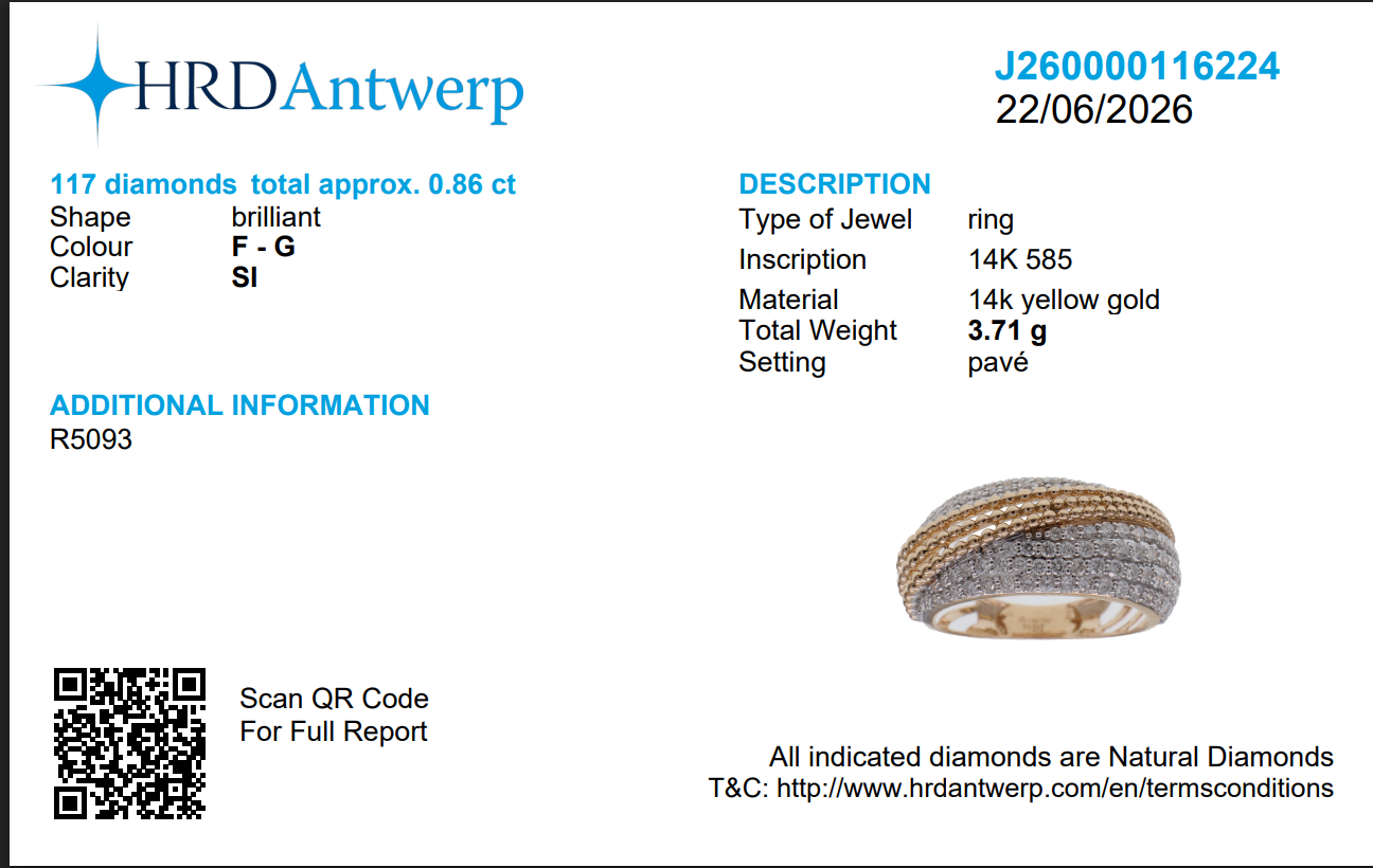 Pave Lattice Natural Diamond Broad Ring