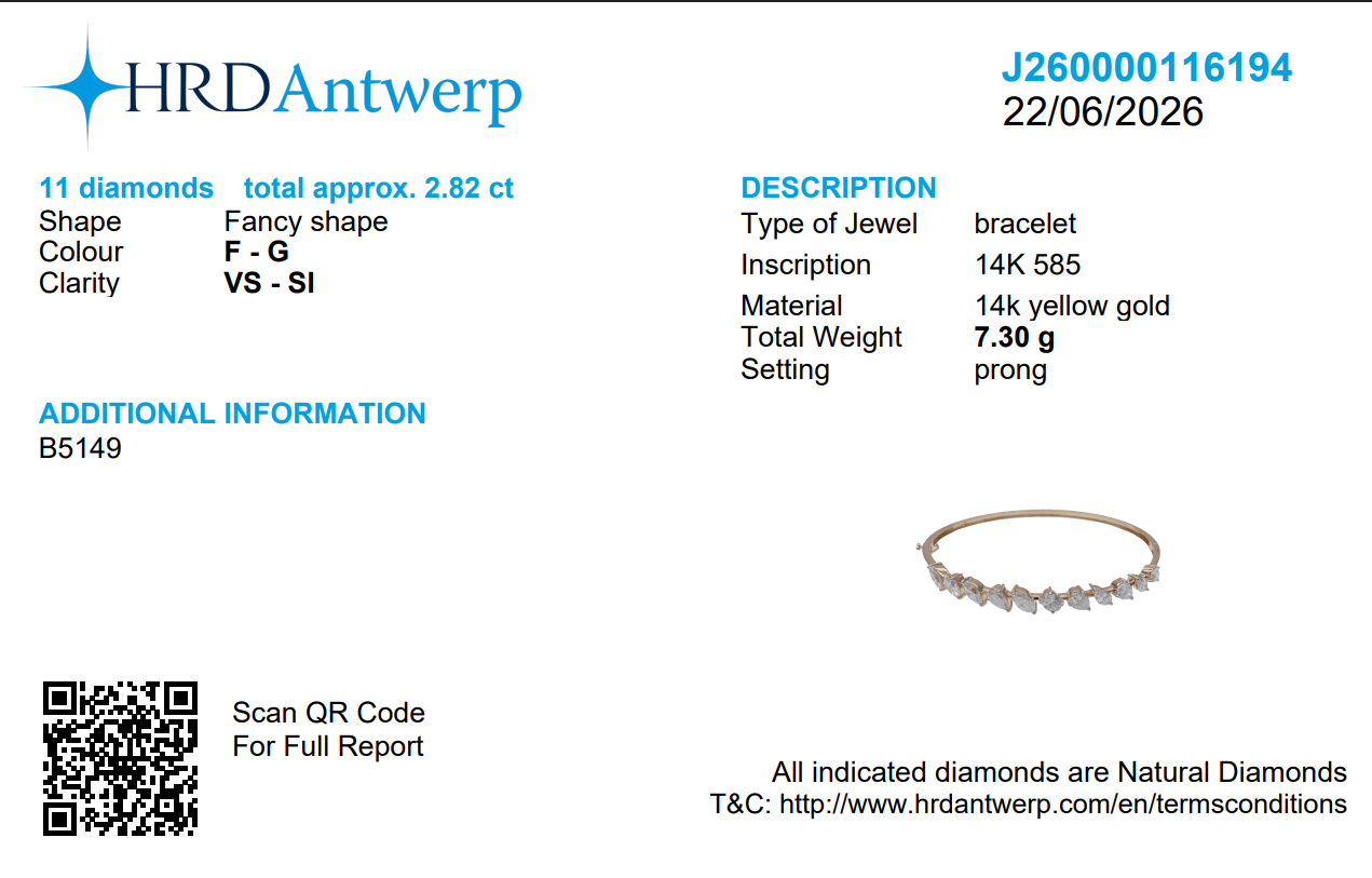 Multi-Shape Natural Diamond Cluster Wave Bracelet in Solid Gold